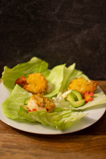 Saku Saku Cabbage Wraps with Panko-Crusted Shrimp